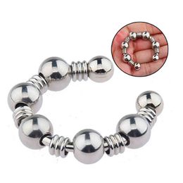 NXY Cockrings Dick Cock Rings Penis Glans Cockring Chastity Beads Delay Ejaculation Time Lasting Stainless Steel Metal Sex Toys For M L1 1124