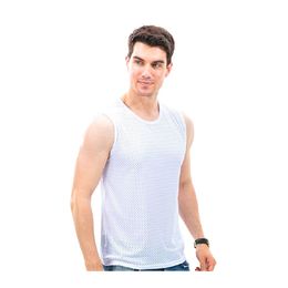 Мужская мода футболка сетка жилет спортивный дышащий полый быстрый сушка сверху летние без рукавов тонкие тройники