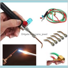 Other Equipment 5 Tips In Box Micro Mini Gas Little Torch Welding Soldering Kit Copper And Aluminium Jewellery Repair Making Tools Drop D