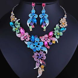 FARLENA Jewelry High Quality Crystal Glass Necklace Earrings set for Bridal Wedding cute Rhinestone Jewelry sets H1022