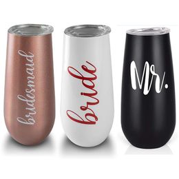 6oz Wine Tumbler Mug Insulated Vaccum Cup Stainless Steel Glass Water Beer Mugs 20 Colours Choose HH21-287