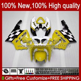 Body Bodywork For KAWASAKI NINJA yellow white new ZX7R ZX750 ZX-7R ZX 7 R ZX 750 28HC.119 ZX 7R 96 97 98 99 00 01 02 03 ZX-750 1996 1997 1998 1999 2000 2001 2002 2003 Fairing Kit