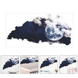 Wall Stickers 2PCS Fashion Universe Moon Cloud Decal Home Room Sticker Decoration