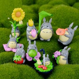 9pcs/set Resin My Neighbour Totoro Garden Decorations Miniatures Garden Micro Landscaping Decoration Japanese Anime Figures Kids Toys Gift