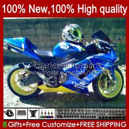 Full Bodys For KAWASAKI NINJA ZX 6R 600CC 6 R ZX636 ZX600C ZX6R 05 06 Bodywork 7No.57 ZX 636 ZX-600 ZX-636 600 CC 05-06 ZX600 ZX-6R 2005 2006 OEM Fairings Kit silvery blue