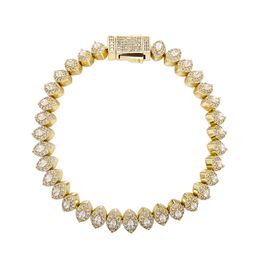 Hip Hop Iced Out 8mm Tennis Chain Bracelets Cross Border Devil's Eye Bracelet Full of Zircon Style Jewellery