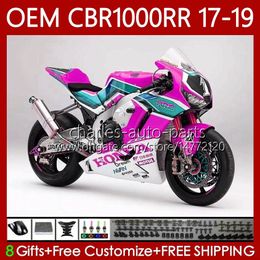 Body Kit For HONDA CBR 1000 CBR1000 RR CC 2017-2019 White Rose Injection Bodywork 75No.154 CBR 1000CC 1000RR CBR1000RR 17 18 19 CBR1000CC 2017 2018 2019 OEM Fairing