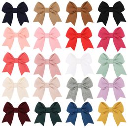 Baby Girls Hair Clips Bow Barrettes Kids Solid Color Hairpins Toddler Bowknot Clippers Headwear Hair Accessories for Children YL2486