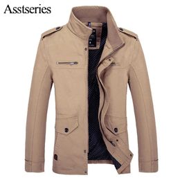 New Arrival Men's Fashion Cotton Casual Spring Autumn Male Jacket Stand Collar Coat Jaqueta Masculina Size M-3XL 82cy X0710