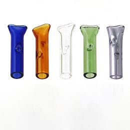 36mm Length Mini Small Mouth Holder Glass Pipes Tobacco Cigarette Filter Smoking Tips With Flat Round 1.4 inch Cute Pyrex Glass Tube for Rolling Papers Smokers