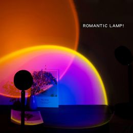 sunset projection lamp UK - Sunset Projection Lamps LED Rainbows Projectors Lighting 180° Rotating Sun Light Projector with USB Cable for Party Theme Bedroom Decor Taking Pictures