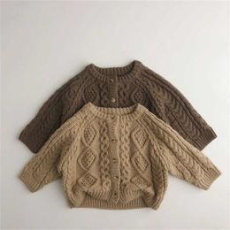 MILANCEL Winter Kids Sweaters Single Breast Boys Knitwear Girls Cardigans 211106