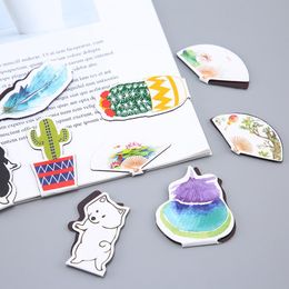 Bookmark 1Pack Kawaii Magnetic Material Cute Cactus Feather Bookmarks Stationery School Office Supply Fridge Sticker Sl1337