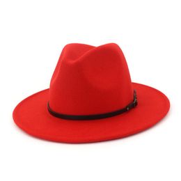 Lisianthus Women Belt Buckle Fedora Hat Wide Brim Hats