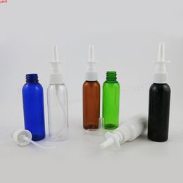 100 x 60ml Empty Colorful PET Nasal Spray Bottles Pump Sprayer Mist Nose Plastic Refillable Bottle For Medical Packaging