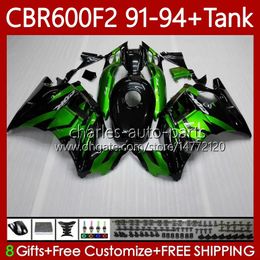 Bodywork+Tank For HONDA CBR 600 F2 CC 91-94 Body 63No.28 CBR 600FS 600F2 CBR600 FS CBR600F2 91 92 93 94 CBR600-F2 600CC CBR600FS 1991 1992 1993 1994 Fairing green glossy