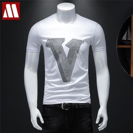 Мужские сияние V сверления футболки мужской хлопок с коротким рукавом орла футболка Top Tee Fashion 3D кран футболки 210716