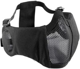 15 cor ao ar livre dobrável metade da máscara face com proteção de ouvido Tático Airsoft Airsoft Airsoft Cycling Máscaras respiráveis
