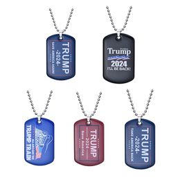 2024 Trump Pendant Necklace Stainless Steel US American Election Necklaces Creative Gift Decoration Supplies 5 Styles