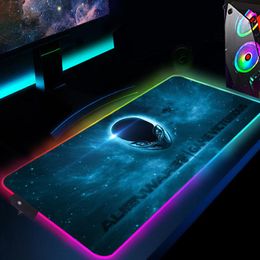 Mouse Pads & Wrist Rests Mousepad RGB 900x400 LED Gamer Pad Alienware Rubber Extended Keyboard Mat Computer Accessories Gaming Custom