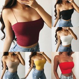 Streetwear Striped Crop Top Sling SleevelSolid Bustier Summer Tube Tank Soft Breathable Casual Cami Sexy Off Shoulder Blouse X0507