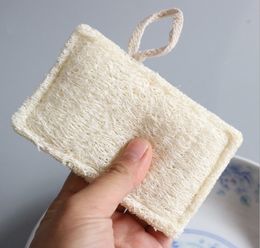Bath Shower And Spa Rectangle Bath Brushes, Sponges & Scrubbers Natural Loofah Pad Exfoliating Luffa Remove the Dead Skin 11*7CM