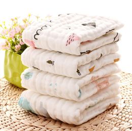 Baby Towel Muslin Square Toddler Bibs 6 Layers Newborn Bibs Kids Washing Gauze Handkerchief Cotton Towel Wipe Cloth Wrap 300pcs DW5166