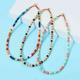 ZMZY Rainbow Chain Boho Tila Beads Collar Choker Women Fashion Charm Collier Femme Handmade Necklace Female Jewelry Drop