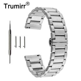 16mm 20mm 22mm Quick Release Watch Band for Jacques Lemans Stainless Steel Strap Butterfly Buckle Bracelet Black Gold Silver H0915