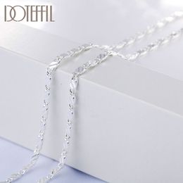 925 Sterling Silver 16/18/20/22/24/26/28/30 Inch 2mm Charm Chain Necklace For Women Man Fashion Wedding Party Jewelry