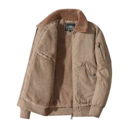 Autumn Winter Velvet Jacket Men Casual Cotton Thick Warm Coat Men Large Size M-4XL Windproof Fleece Military Jacket Outerwear Y1109