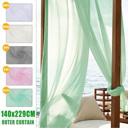 Curtain & Drapes 5 Colors Outdoor Hanging Patio Detachable For Easy Installation Waterproof Porch White Sheer Fit Beach Garden Gazebo