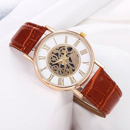 Wristwatches Relogio Masculino Men's Watch Fashion Hollow Gear Creative Design Business Ladies Dress Clock QWristwatches