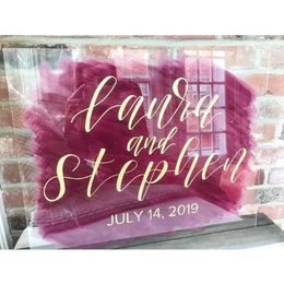 Party Decoration Personalised Wedding Welcome Sign Acrylic Brushed Background Plexiglass With Alternative Colour Decor