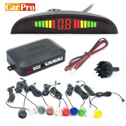 Car Rear View Cameras& Parking Sensors CarPro Universal LED Sensor With 4 Radar Accurate Digital Display Of Obstacle Distance Alarm Parktron