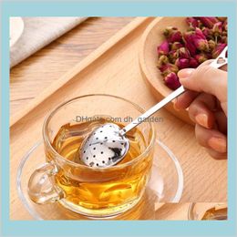 Coffee Tools Drinkware Kitchen Dining Bar Home Garden Spring Tea Time Convenience Heart Heartshaped Stainless Herbal Infuser Spoon Fil
