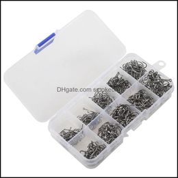 Fishing Sports & Outdoorsfishing Aessories 500Pcs Fish Jig Hooks With Hole Tackle Box 10 Sizes Carbon Steel Drop Delivery 2021 Txwtu