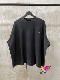 Oversize Peaceminusone T Shirt Men Women 1:1 High Quality Vintage Washed Black Made Old Peaceminusone Tee Long Ribbon Tops