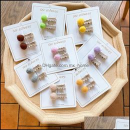 Hair Aessories Baby, Kids & Maternity 1 Pair Korean Compact Cute Colorf Hairball Duckbill Clip Fashion Simple Girl Children Barrettes Drop D