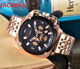 Full Functional Multiple Time Zone Japan Quartz Watch Men High Quality Mens Stainless Steel Big Designer Business Watches Montre De Luxe Gifts