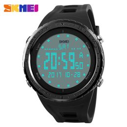 SKMEI Men Sports Watches Double Time Countdown Alarm Watch 50M Waterproof LED Digital Wristwatches Relogio Masculino 1246 X0524