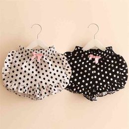 Summer Children'S Clothing 2 3 4 5 6 7 8 9 10 Years Cute Sweet Princess Polka Dot Print Bow Shorts For Baby Kids Girls 210414