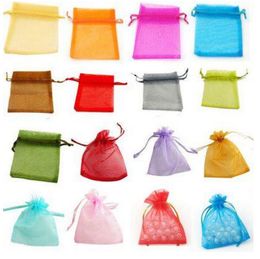 2021 new 600 Pcs Organza Gift Bag Wedding Favour Christmas Party 7X9 cm Bags Mix Colour or Choose Colour