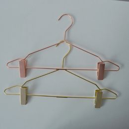 Wholesale Nordic Style Rose Gold Metal Pants Skirt Slack Hangers with Clips Hanger Rack Clothing Store Wardrobe Organiser A217291