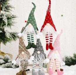 Christmas Faceless Doll Glowing Pendant Merry-Christmas Decor Long Leg Xmas Tree Hanging Ornament 5 Patterns JJF11016