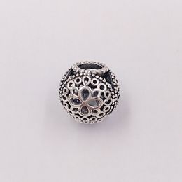 925 sterling Silver goth jewelry making by pandora Openwork Flower DIY charm gold bracelets anniversary gifts for wife women her chain bead layered necklace 797853
