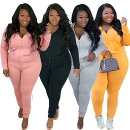 New 3XL 4XL 5XL Women Plus size tracksuits fall winter Clothes Jogger Suits long sleeve outfits Pirnt Sweatsuits Casual hooded Jacket+pants Two Piece Set 6303