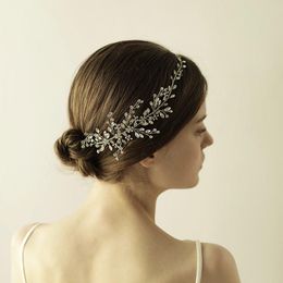 Headpieces MYFEIVO Silver Color Bridal Headband Shining Rhinestone Headwear Wedding Dress Accessories 36x5cm HQ1448