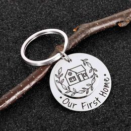 Our First Keychain Housewarming Gift Homeowner Moving House Keyring Jewelry Presents for Men Women