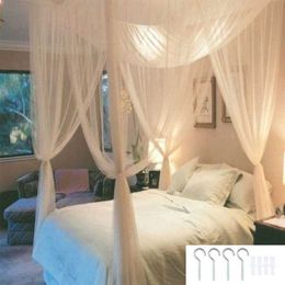 4-Corner Post Student Canopy Bed Curtains Accessories Mosquito Netting Queen King Size 190 210 x 240cm